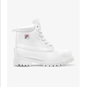 (GS) Kids size 7 Fila White Leather Boots